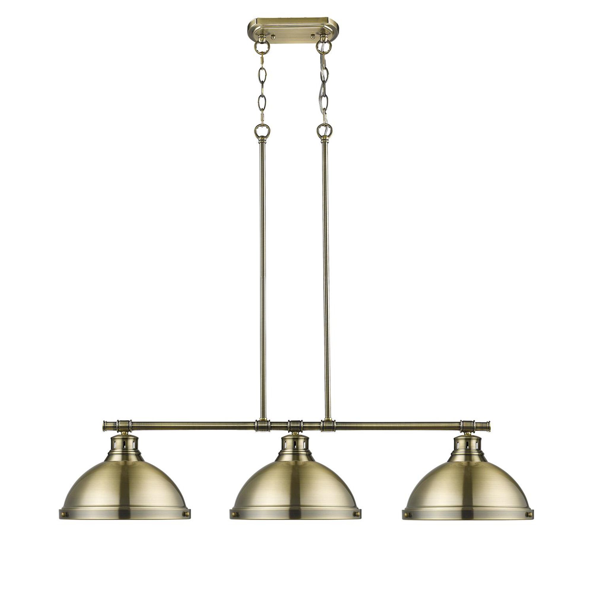 Shown in Aged Brass finish and Aged Brass shade 